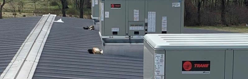 Trane Commerical Units On Building Roof